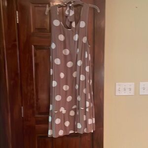 Brown Polka Dot Sleeveless Dress
